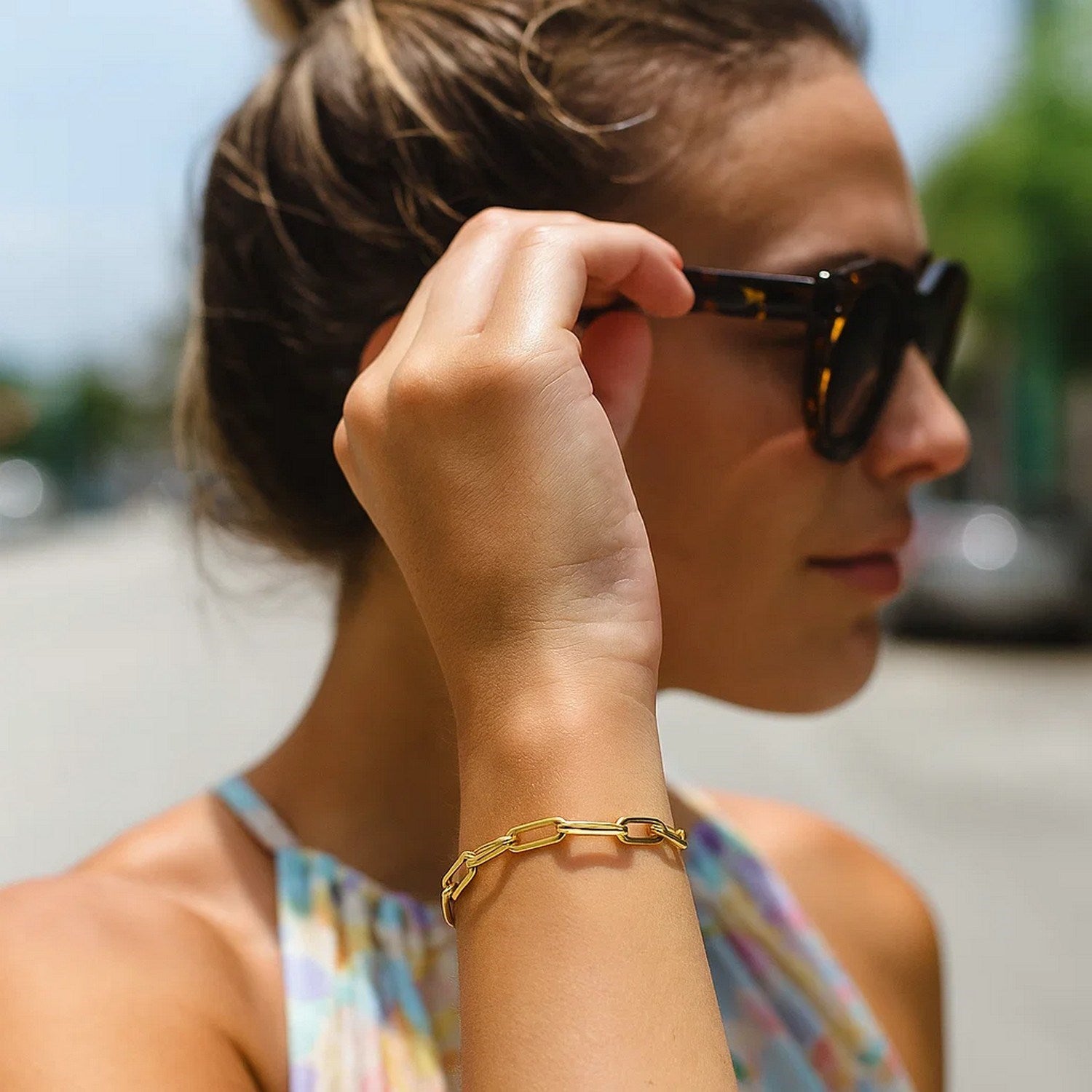 Paperclip Chain Bracelet in 14K Yellow Gold - 4.20mm