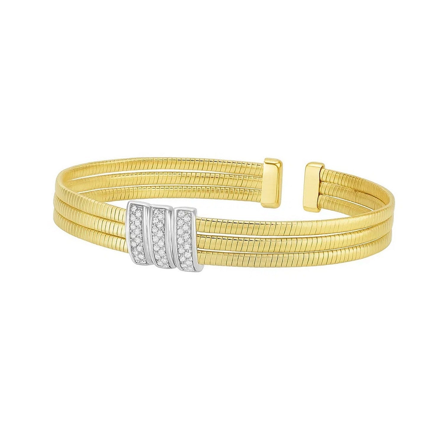 Triple Row Diamond Omega  Bangle