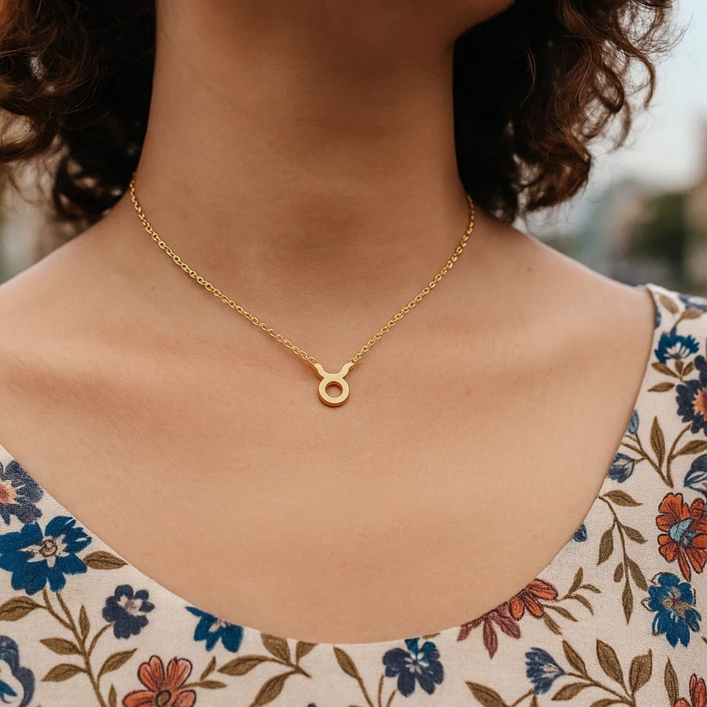 14K Yellow Gold Taurus Necklace