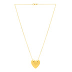 Large Puffed Heart Necklace in 14K Yellow Gold