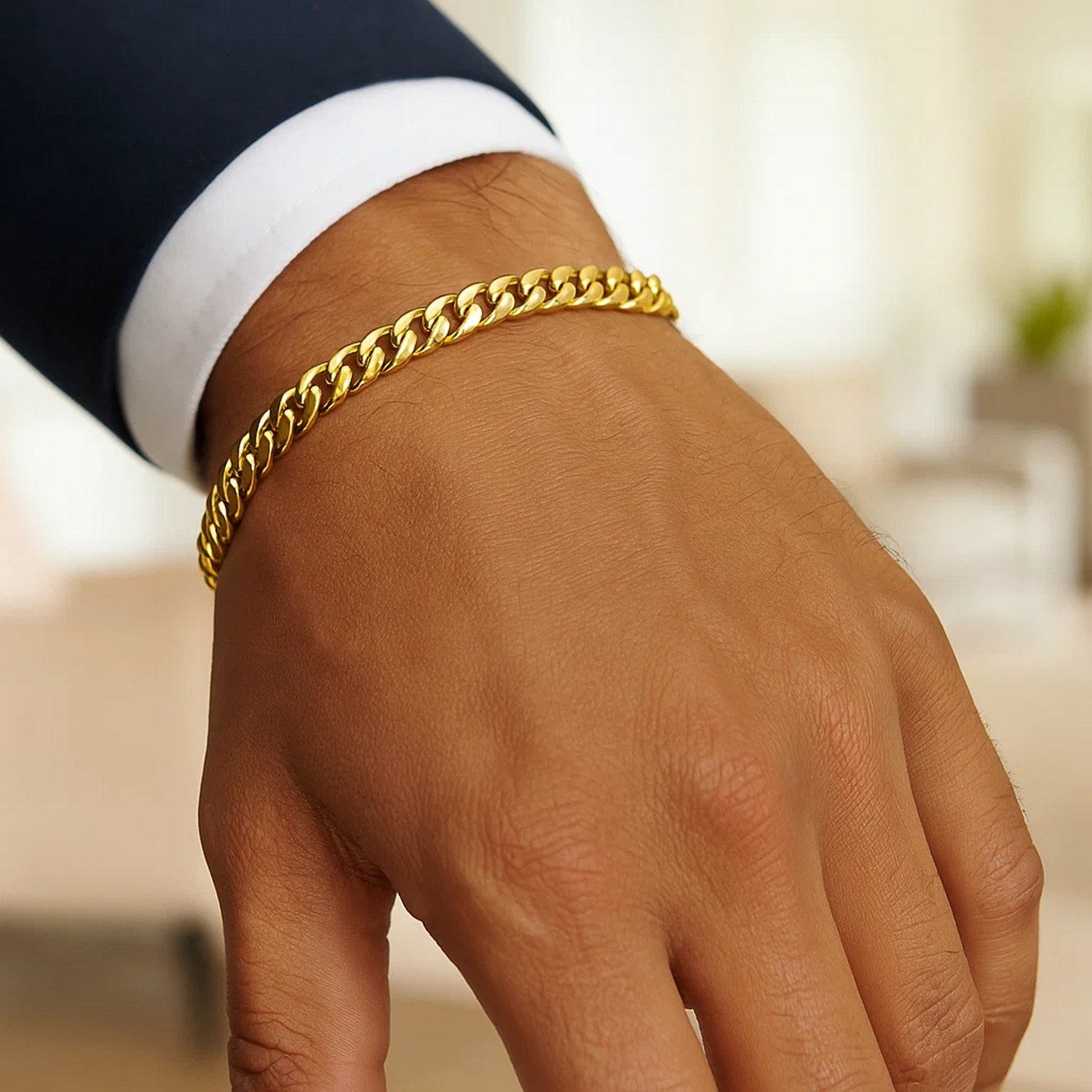 14k Yellow Gold Semi Solid Miami Cuban Bracelet (6.10 mm)