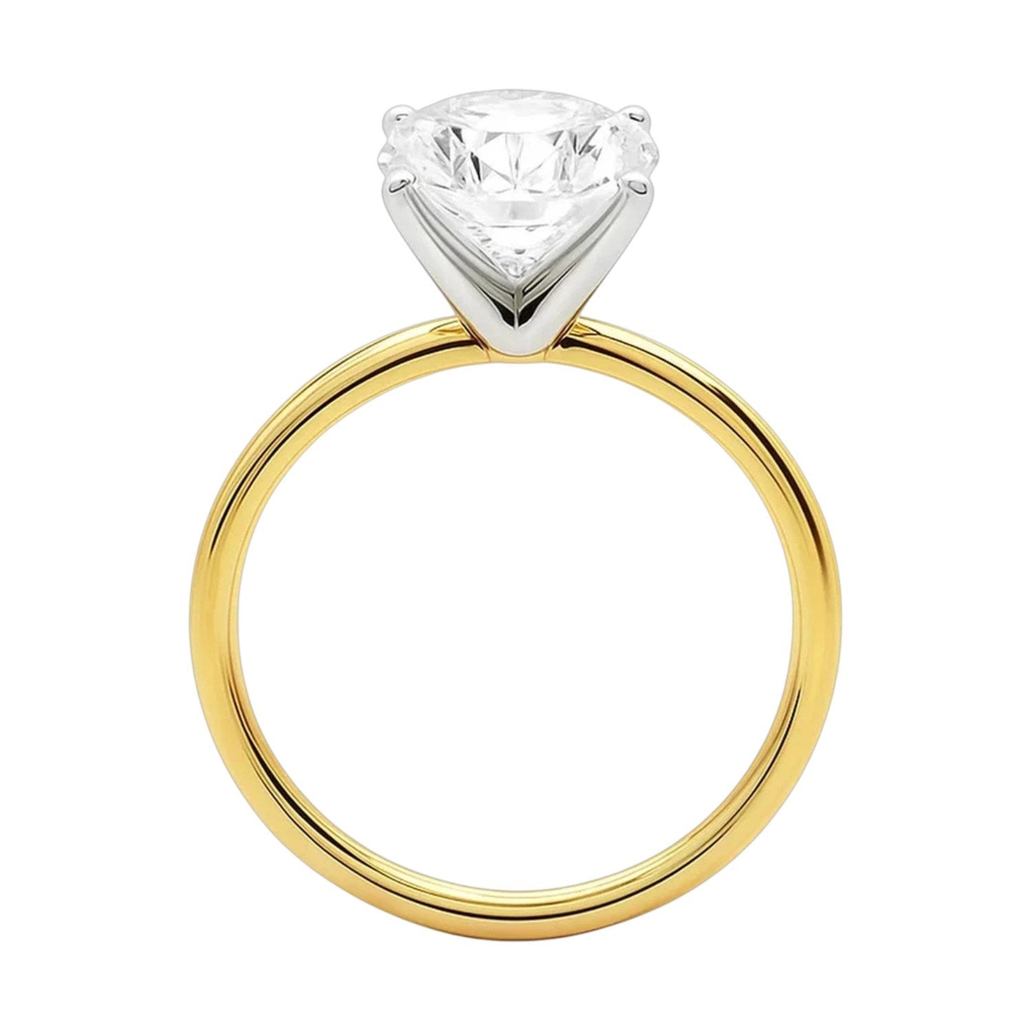 5 Carat Oval Lab Grown IGI G/VS1 Diamond Solitaire Ring in 14K Yellow Gold