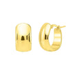 Wide Huggie Hoop Earrings in 14K Yellow Gold | 17mm x 14mm