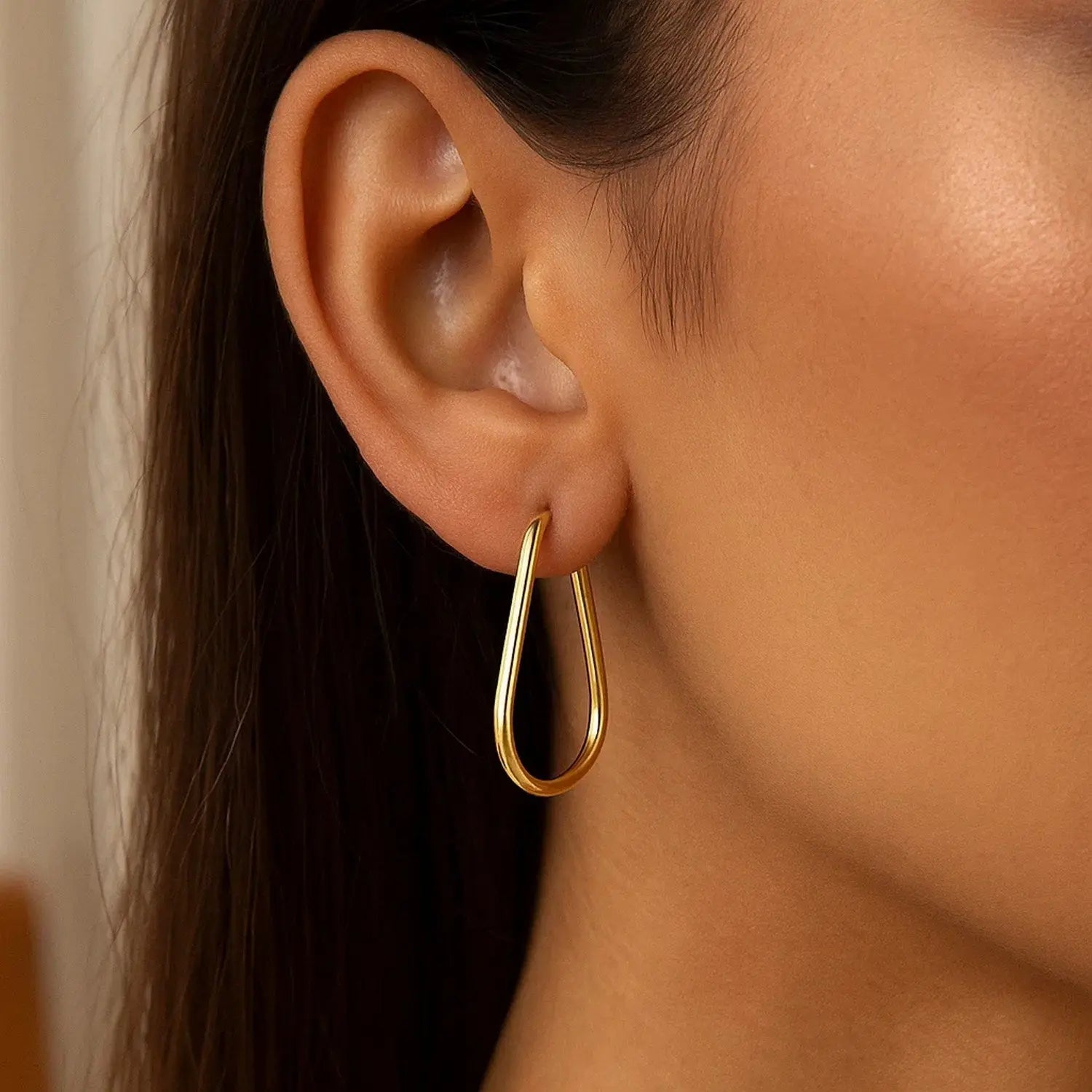 Endless Pear Hoop Earrings | 14K Gold  Hoop Earrings DEEVE