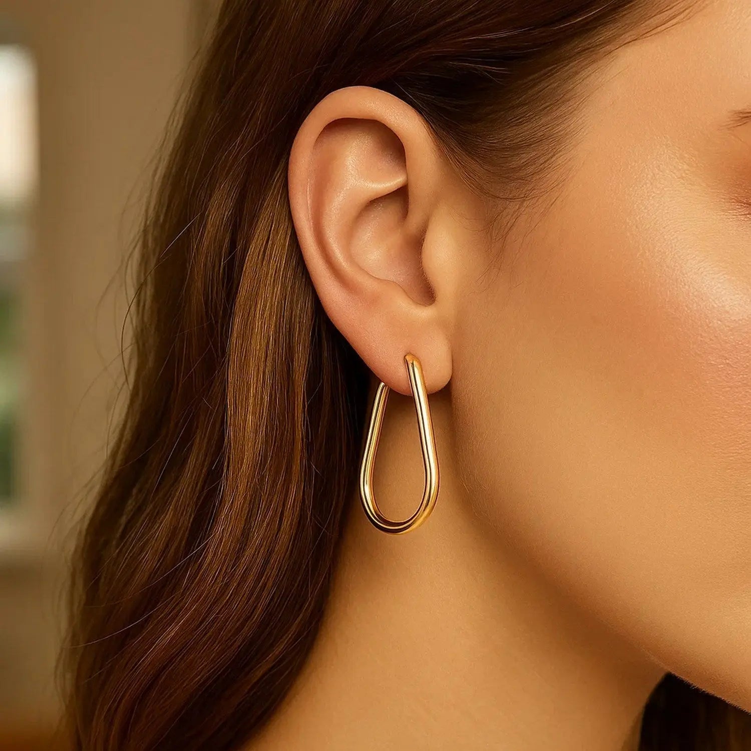 Endless Pear Hoop Earrings | 14K Gold  Hoop Earrings DEEVE