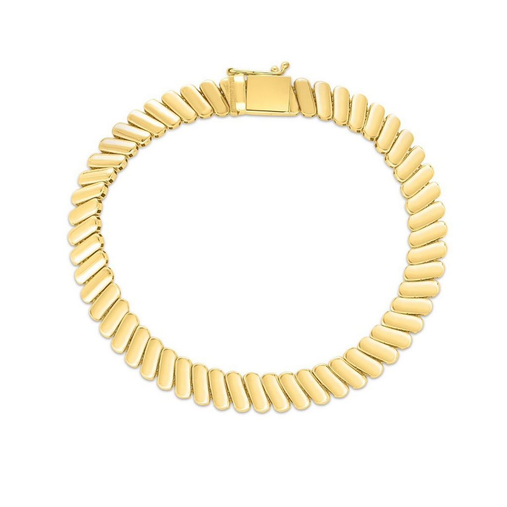 Rib Link Bracelet in 14K Yellow Gold