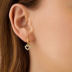 Petite Diamond Heart Earrings | 14K Gold