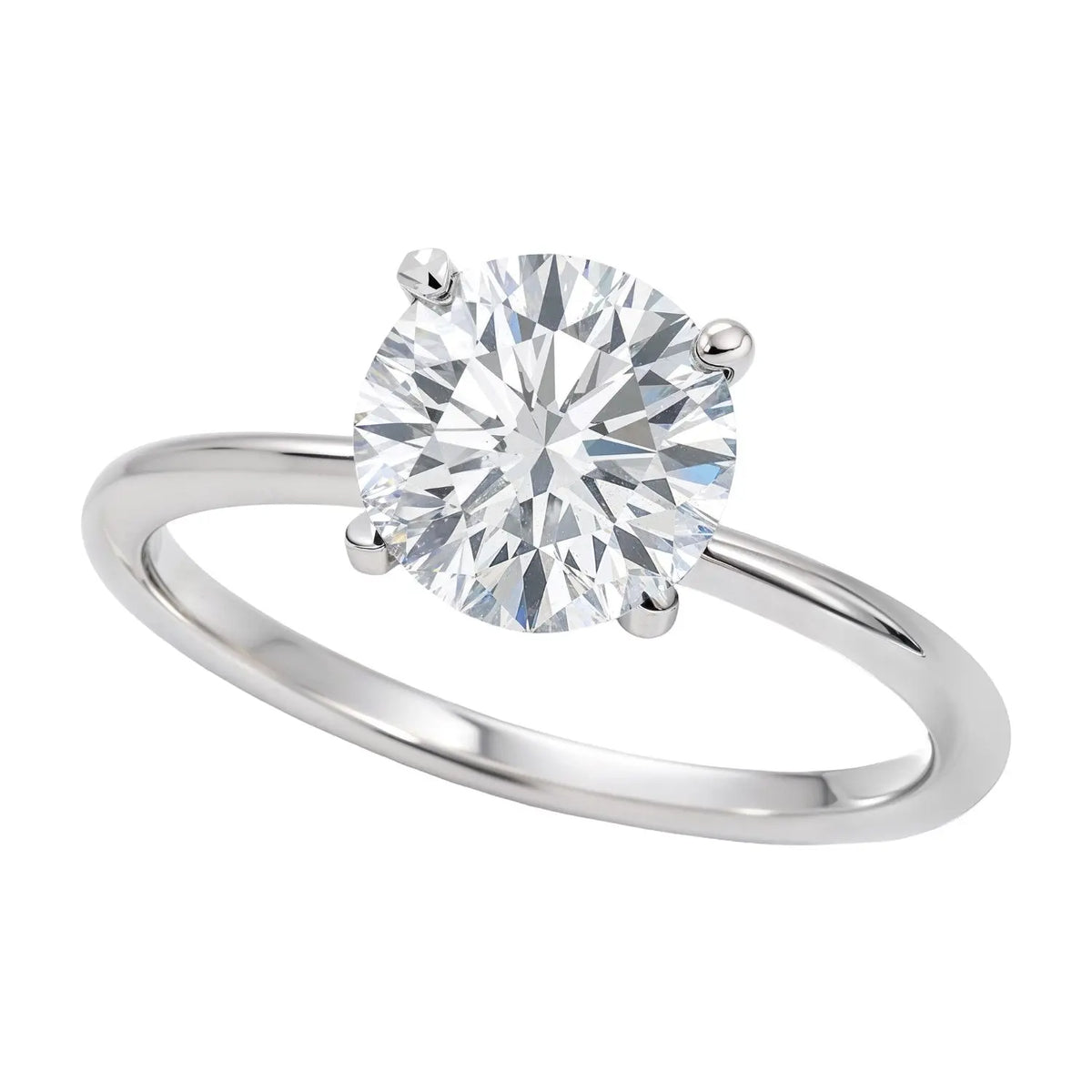 1.5 ct solitaire engagement lab grown oval cut diamond ring in 14k white gold