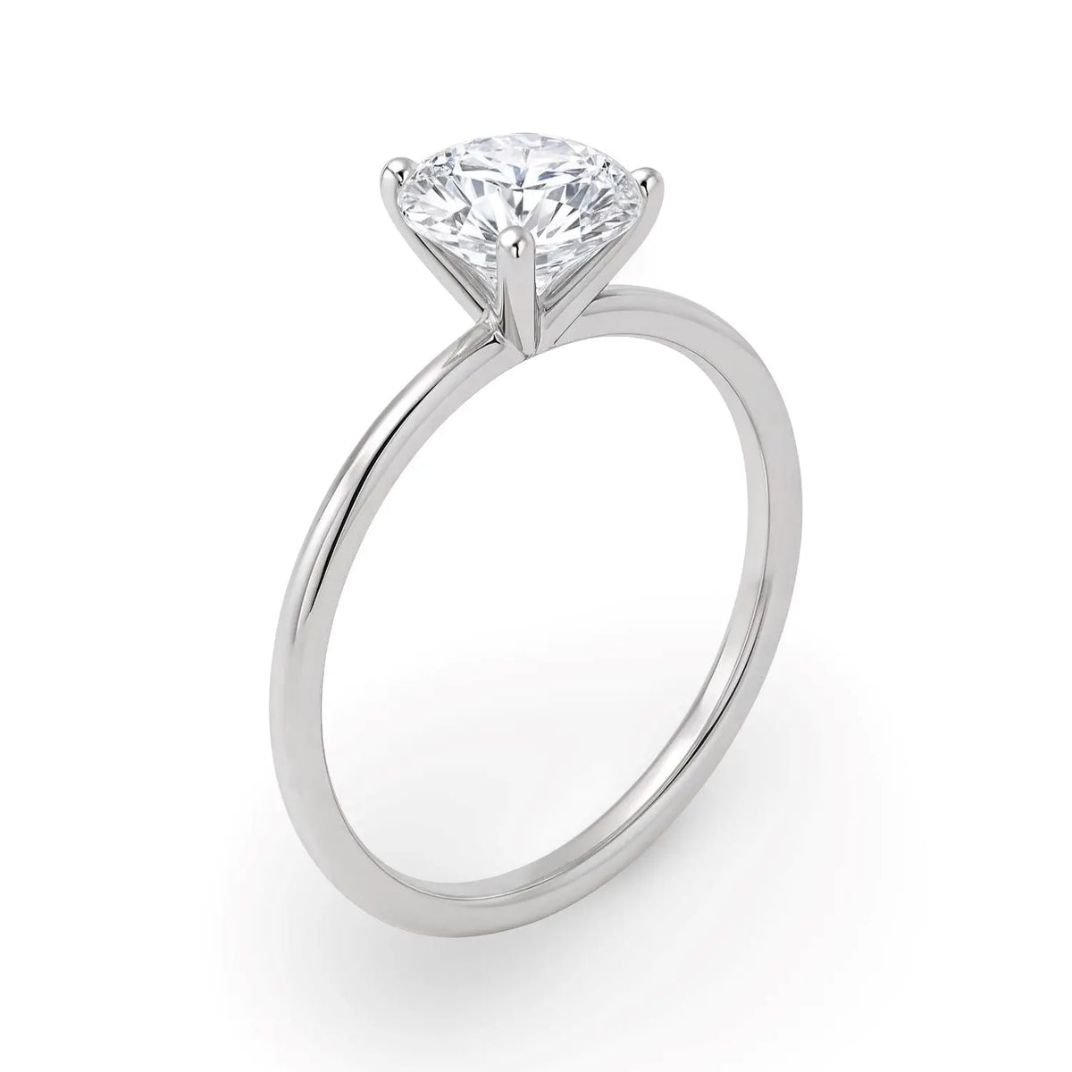 1.50ct Round Cut Lab Grown Diamond Ring in 14K White Gold | G-VS1  Rings DEEVE