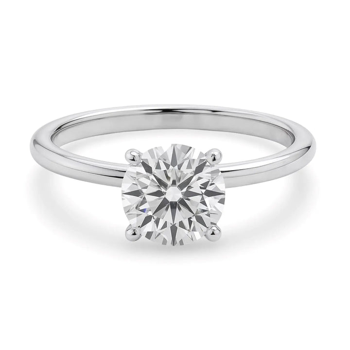 1.50ct Round Cut Lab Grown Diamond Ring in 14K White Gold | G-VS1  Rings DEEVE