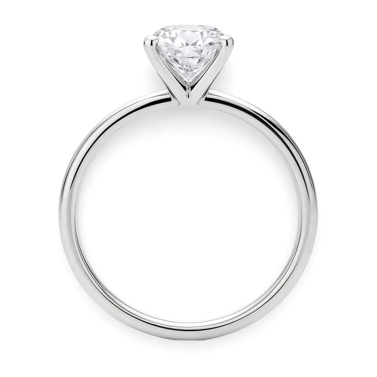1.50ct Round Cut Lab Grown Diamond Ring in 14K White Gold | G-VS1  Rings DEEVE
