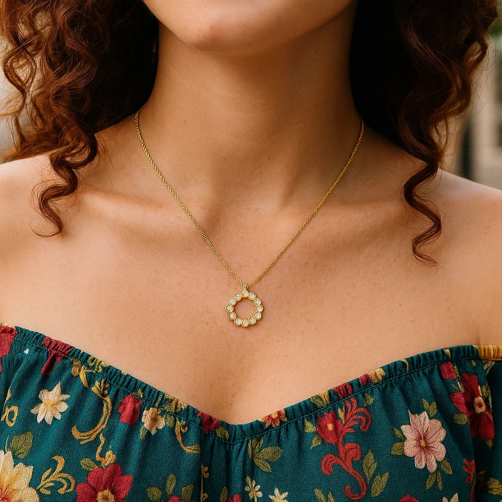 Petite Diamond Circle Necklace