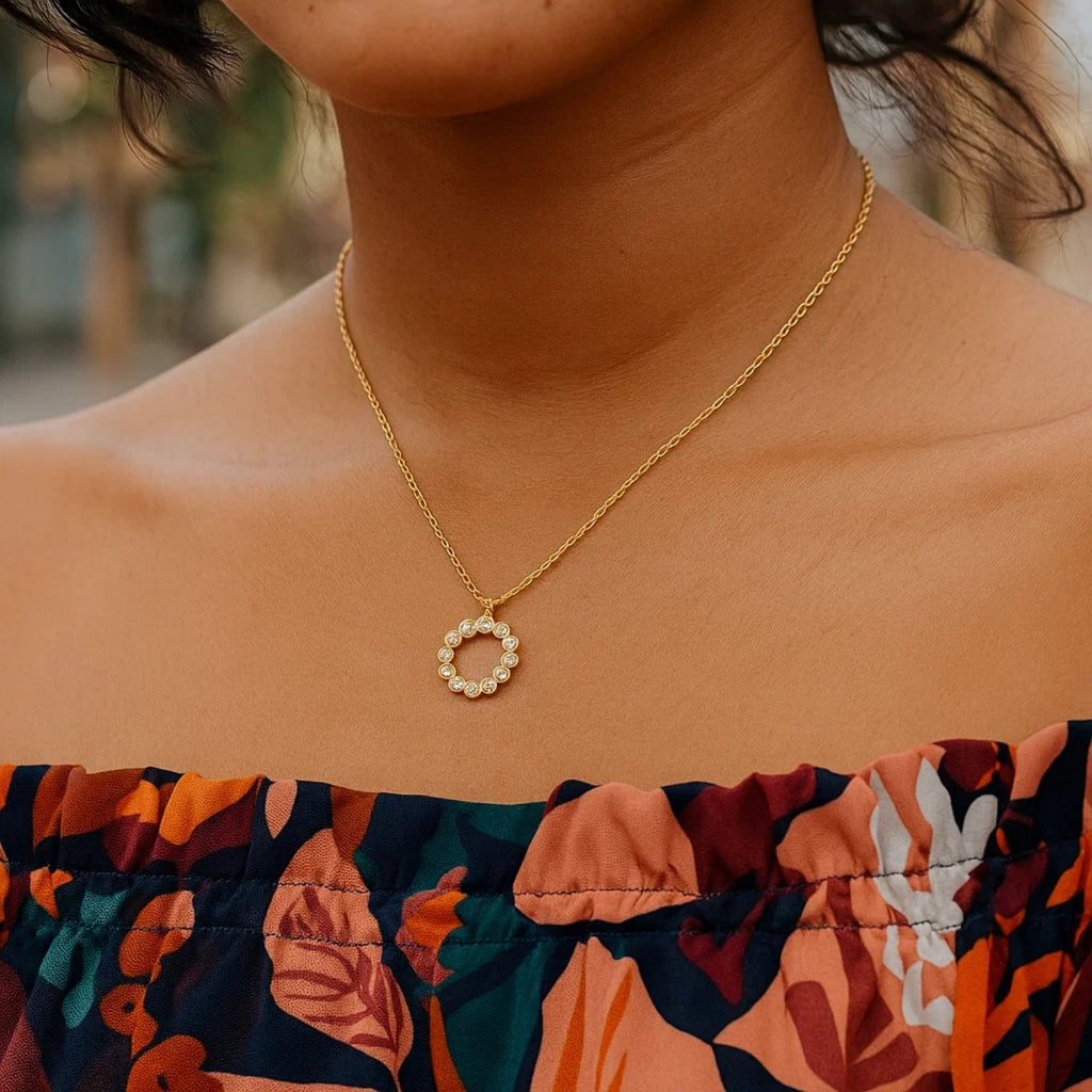Petite Diamond Circle Necklace