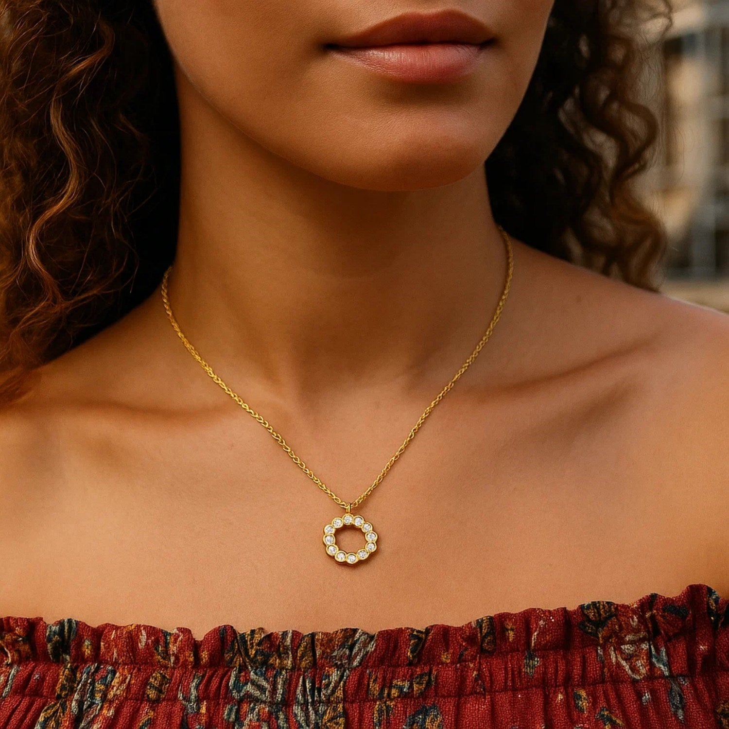 Petite Diamond Circle Necklace