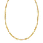 Petite Faceted Cuban Link Chain Necklace in 14K Yellow Gold