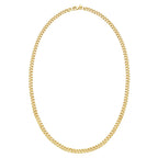 Petite Faceted Cuban Link Chain Necklace in 14K Yellow Gold