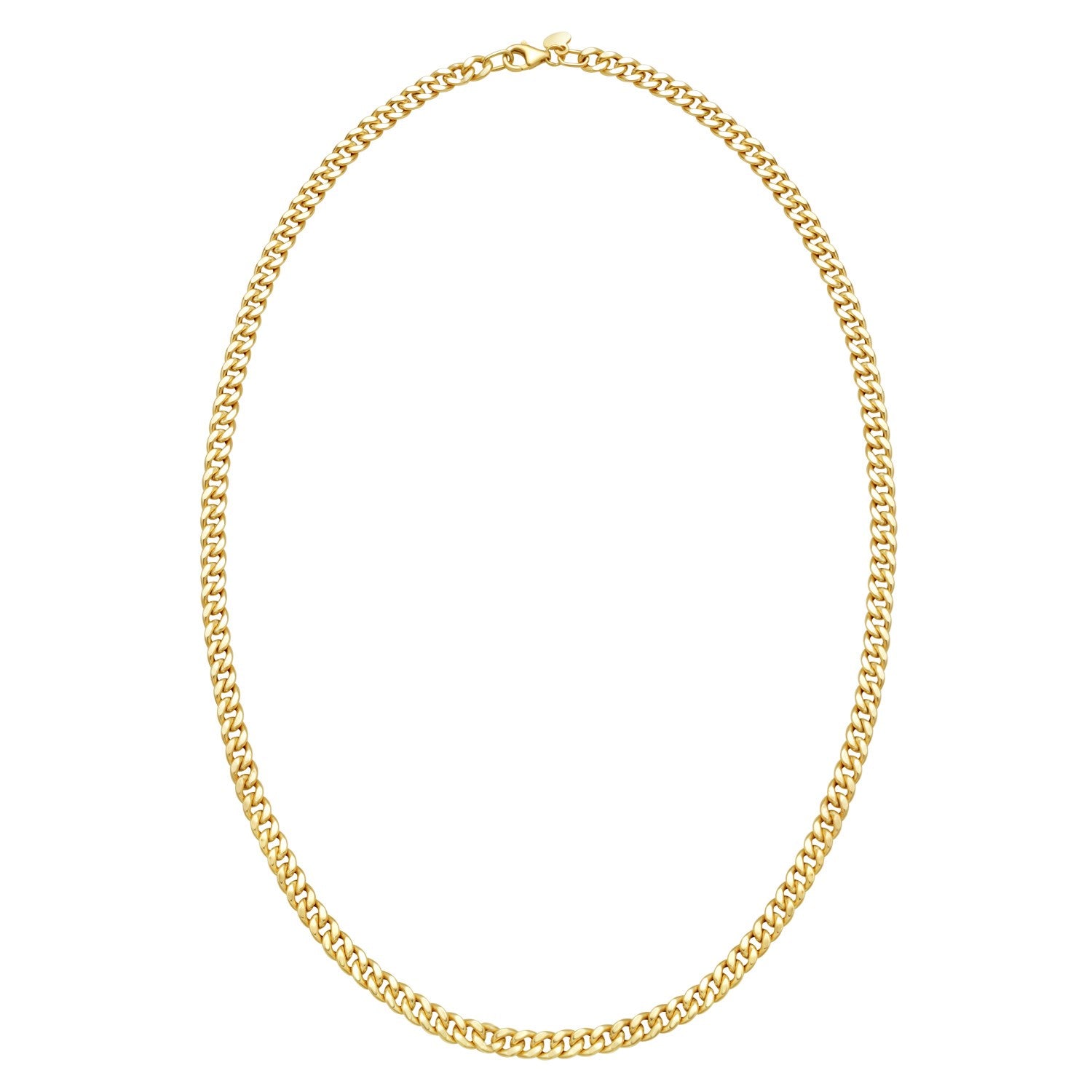 Petite Faceted Cuban Link Chain Necklace in 14K Yellow Gold