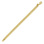 Petite Faceted Cuban Link Chain Necklace in 14K Yellow Gold