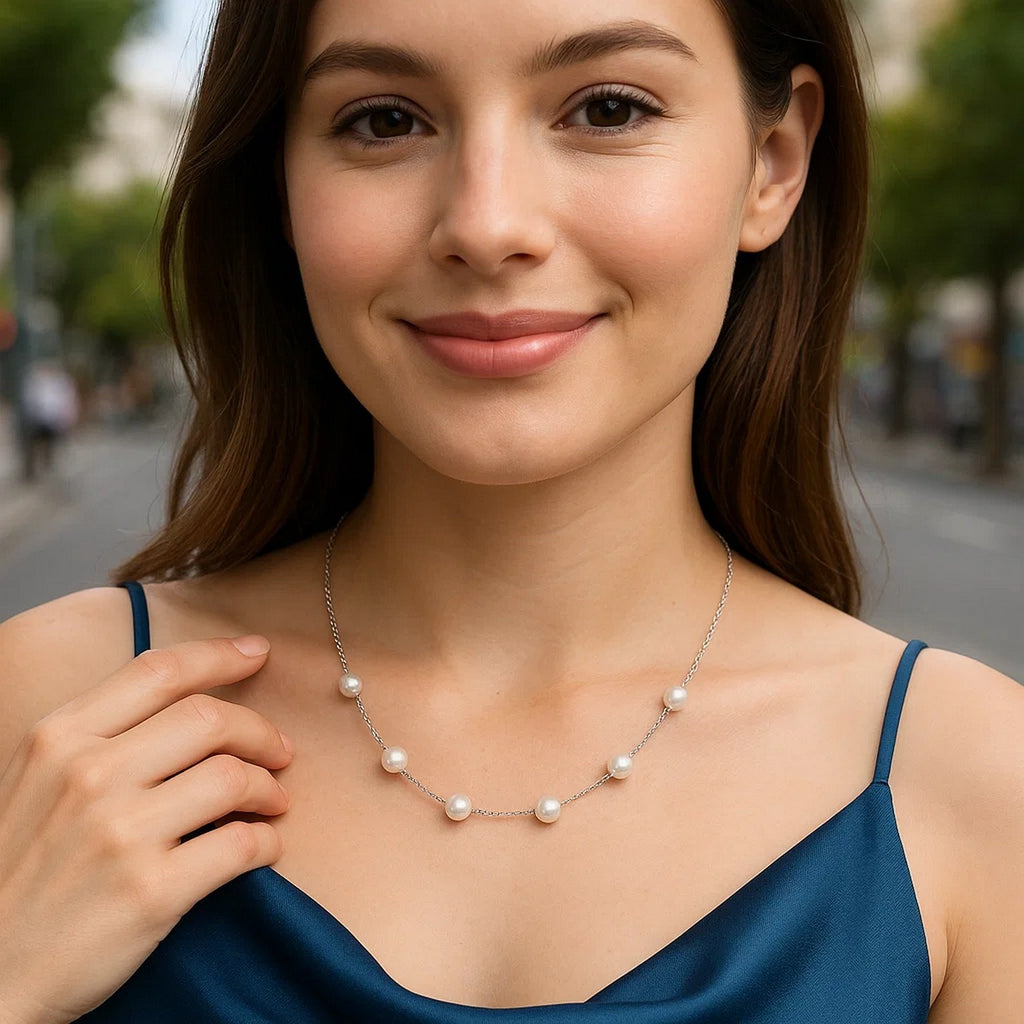 Pearls station Chai Necklace