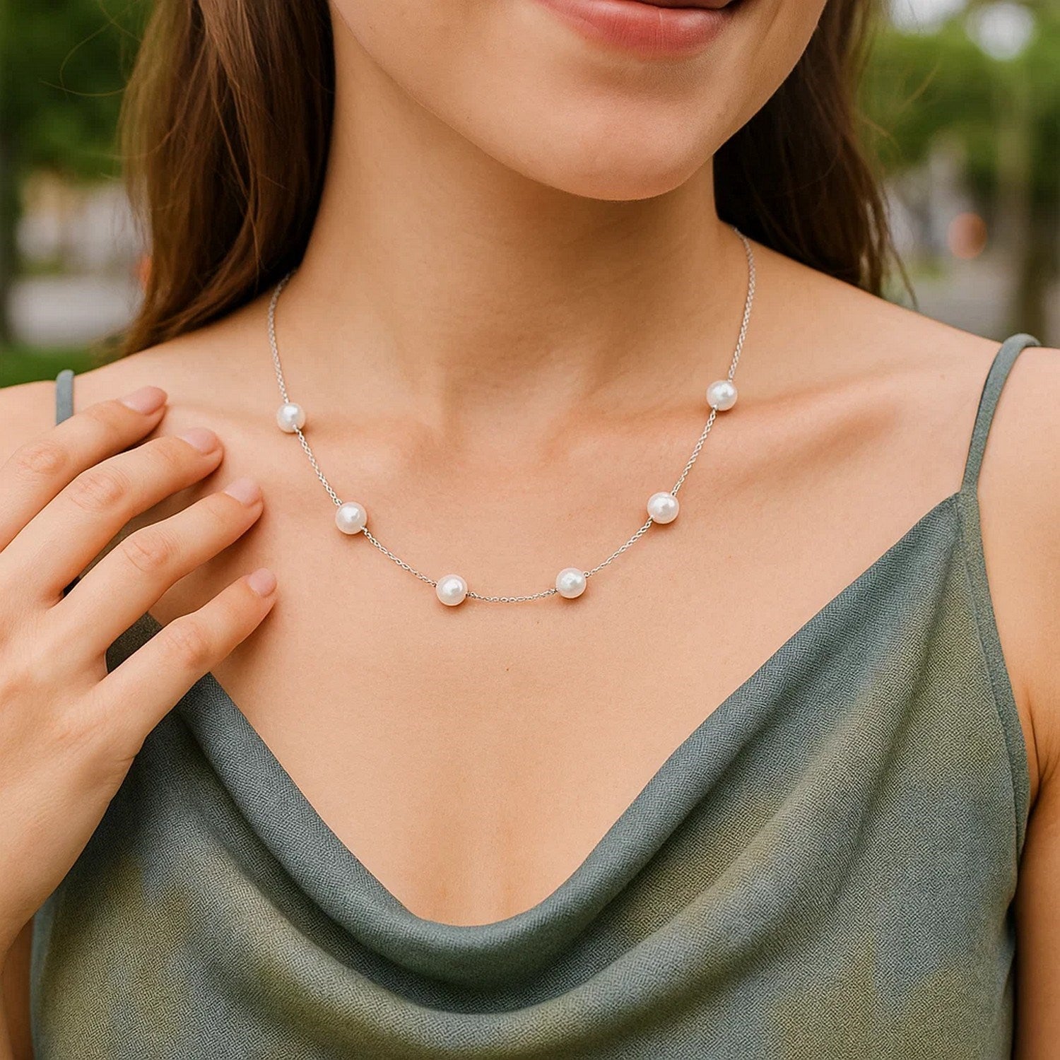 Pearls station Chai Necklace