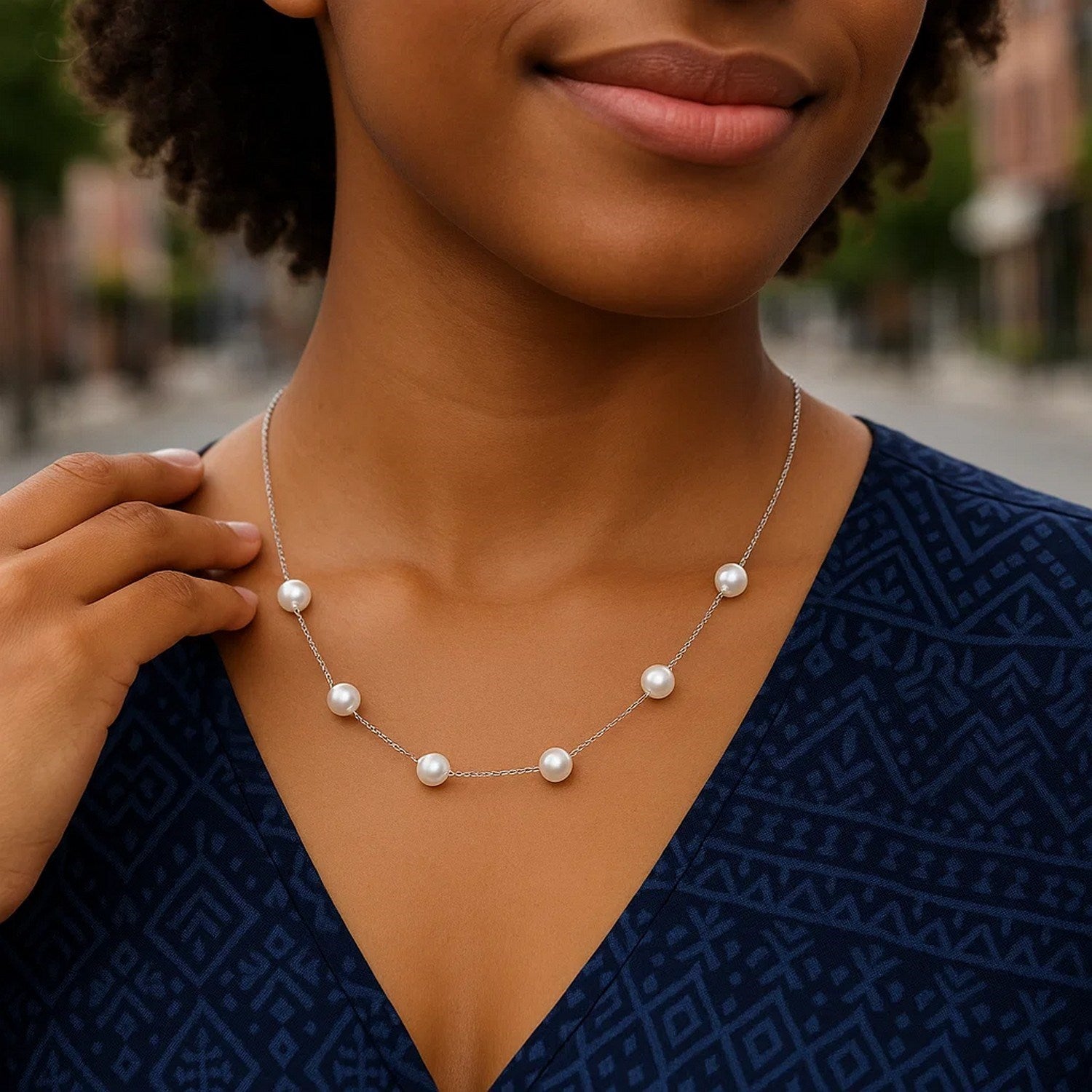 Pearls station Chai Necklace