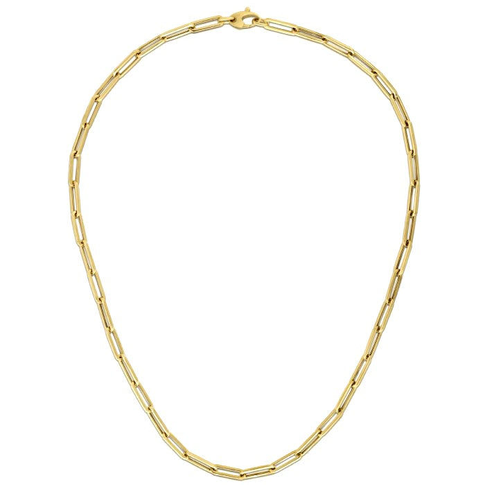Bold paperclip chain necklace in 14K yellow gold, 4.2mm