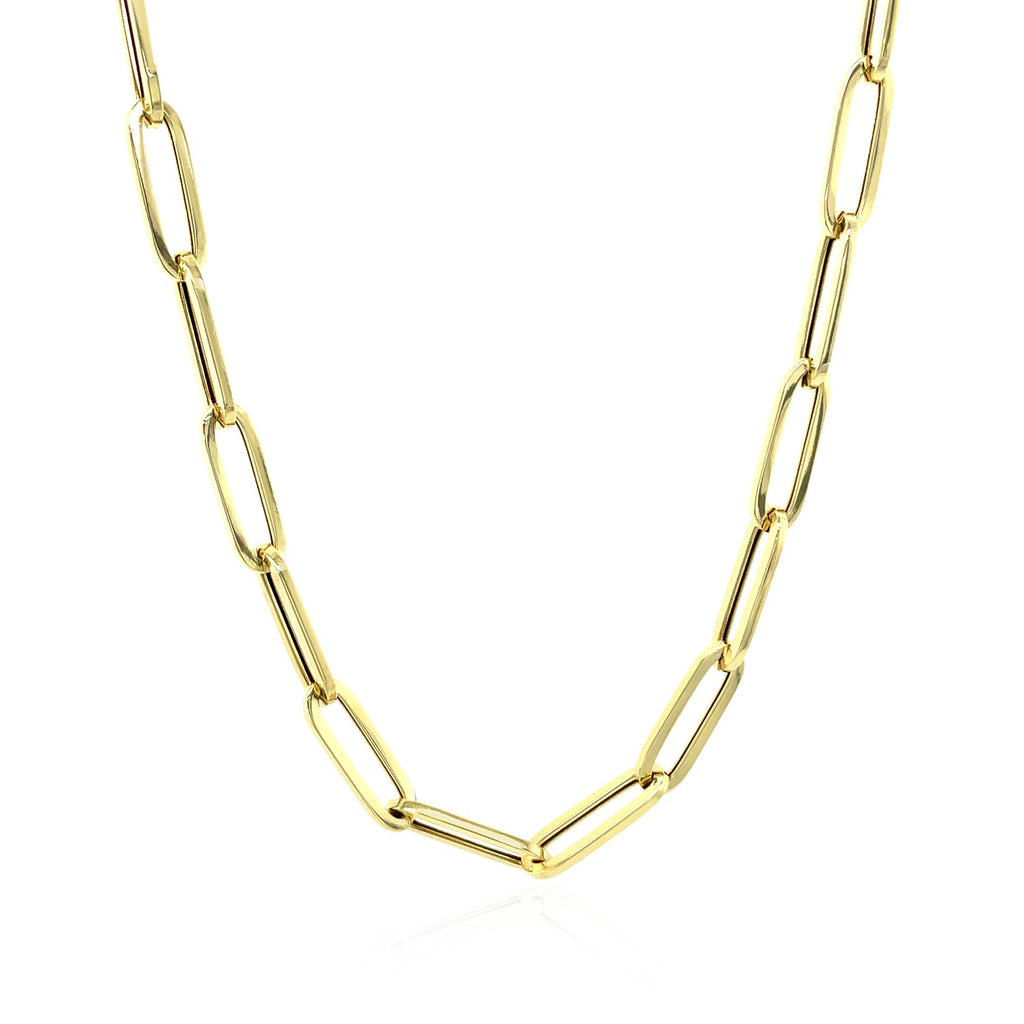 Bold paperclip chain necklace in 14K yellow gold, 4.2mm