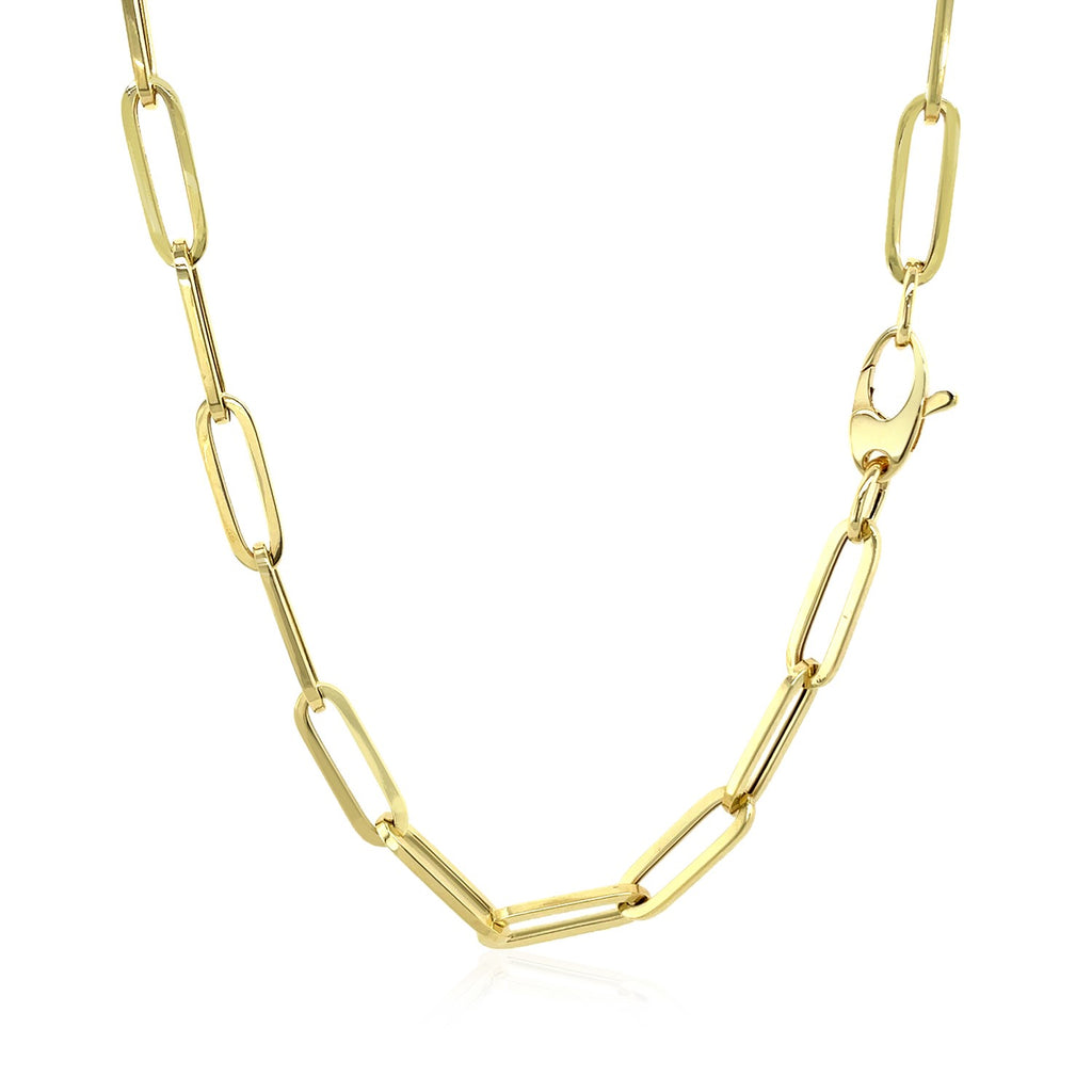 Bold paperclip chain necklace in 14K yellow gold, 4.2mm