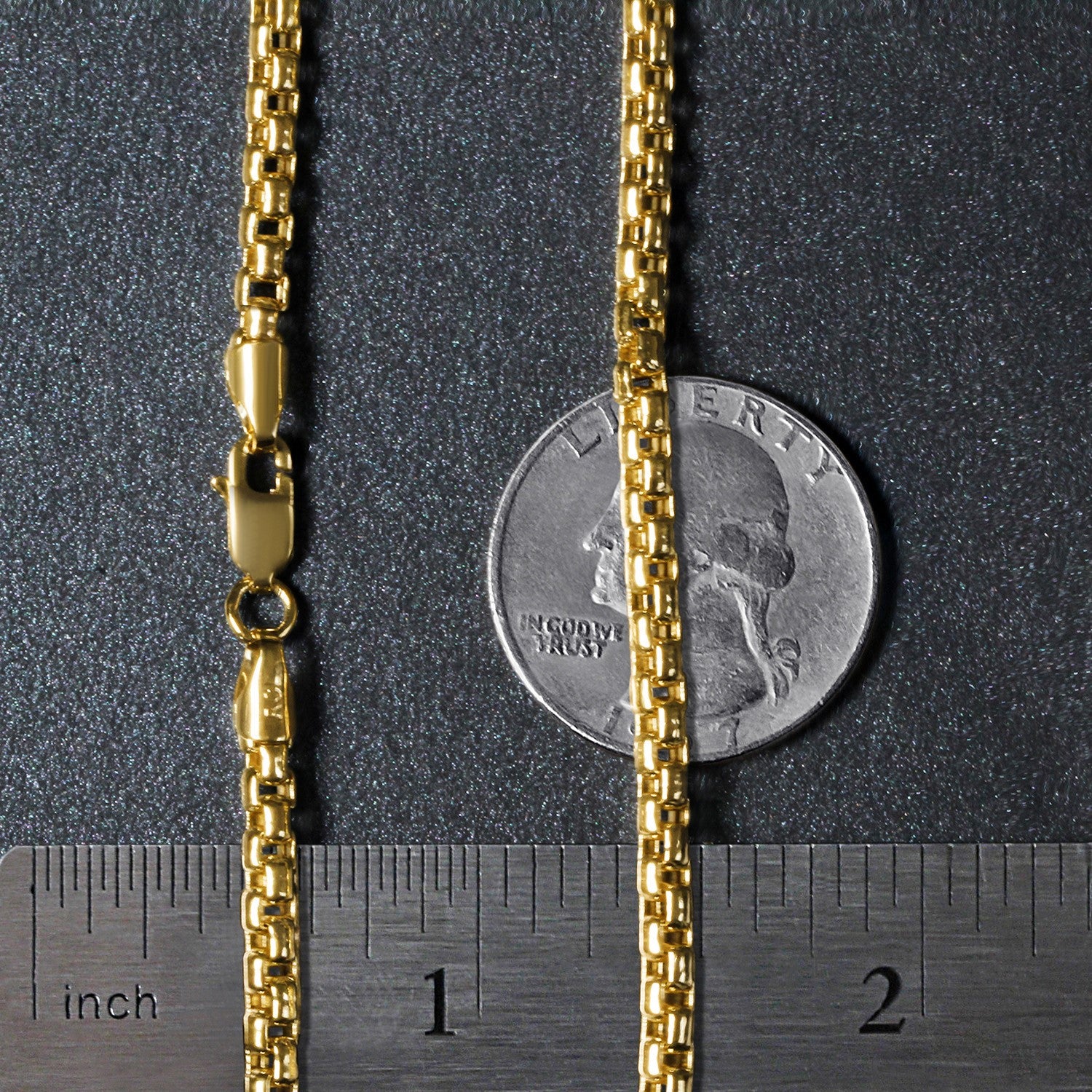 14k Yellow Gold Round Box Chain (3.4 mm)