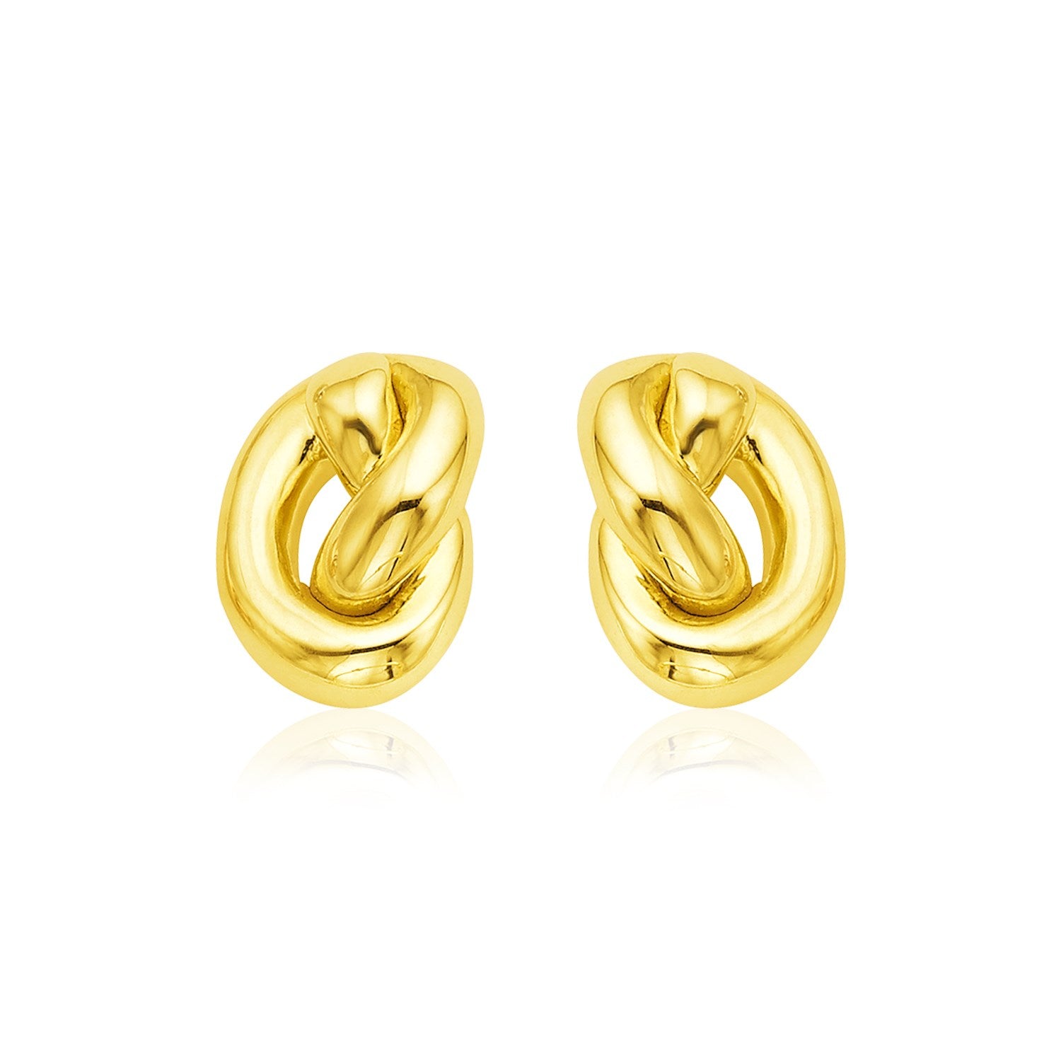 Polished Knot Stud Earrings in 14K Yellow Gold