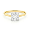 3.ct Cushion Cut Lab Grown Diamond Solitaire Ring in 14K Yellow Gold | IGI Certified