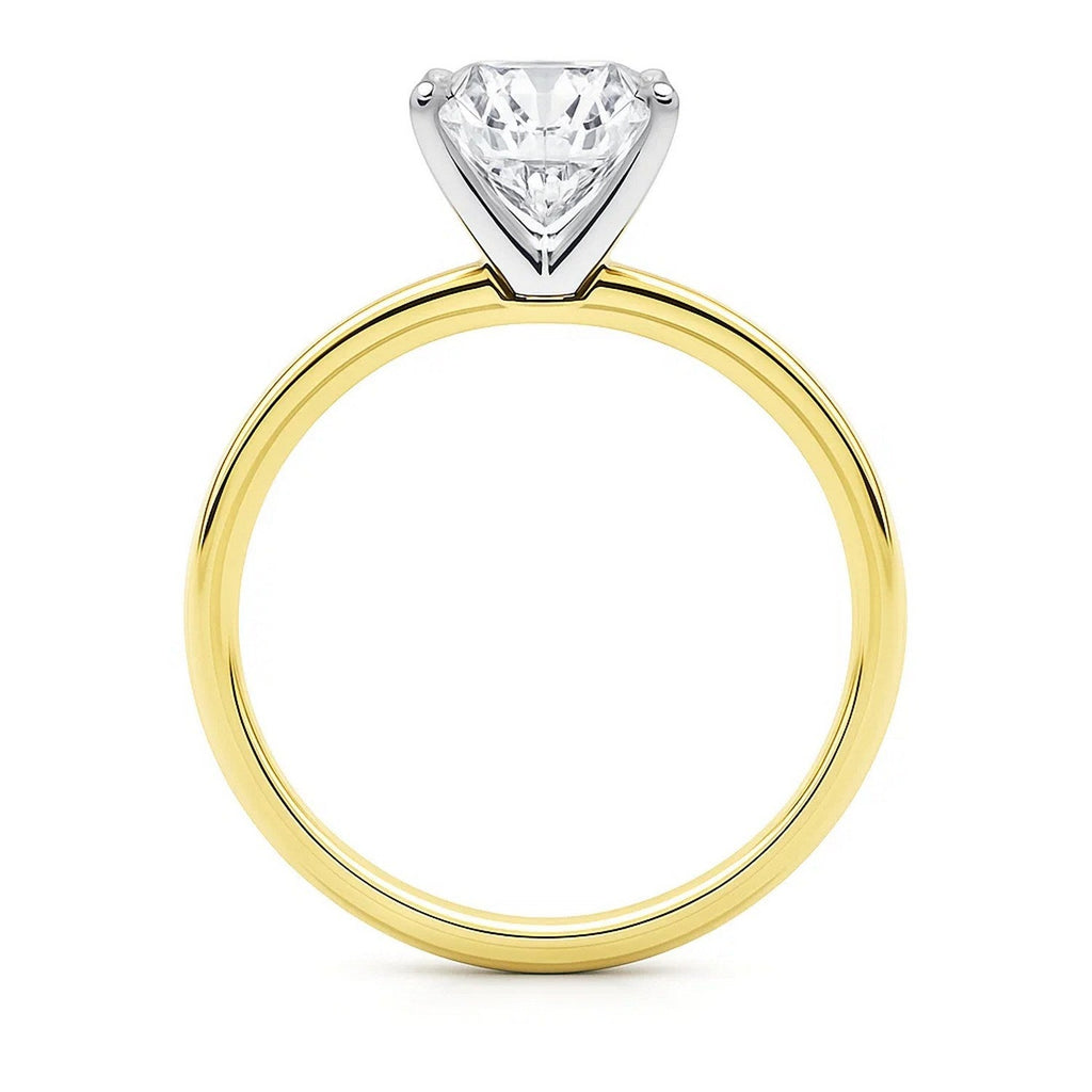3 Carat Cushion Lab Grown Diamond Solitaire Ring in 14K Yellow Gold