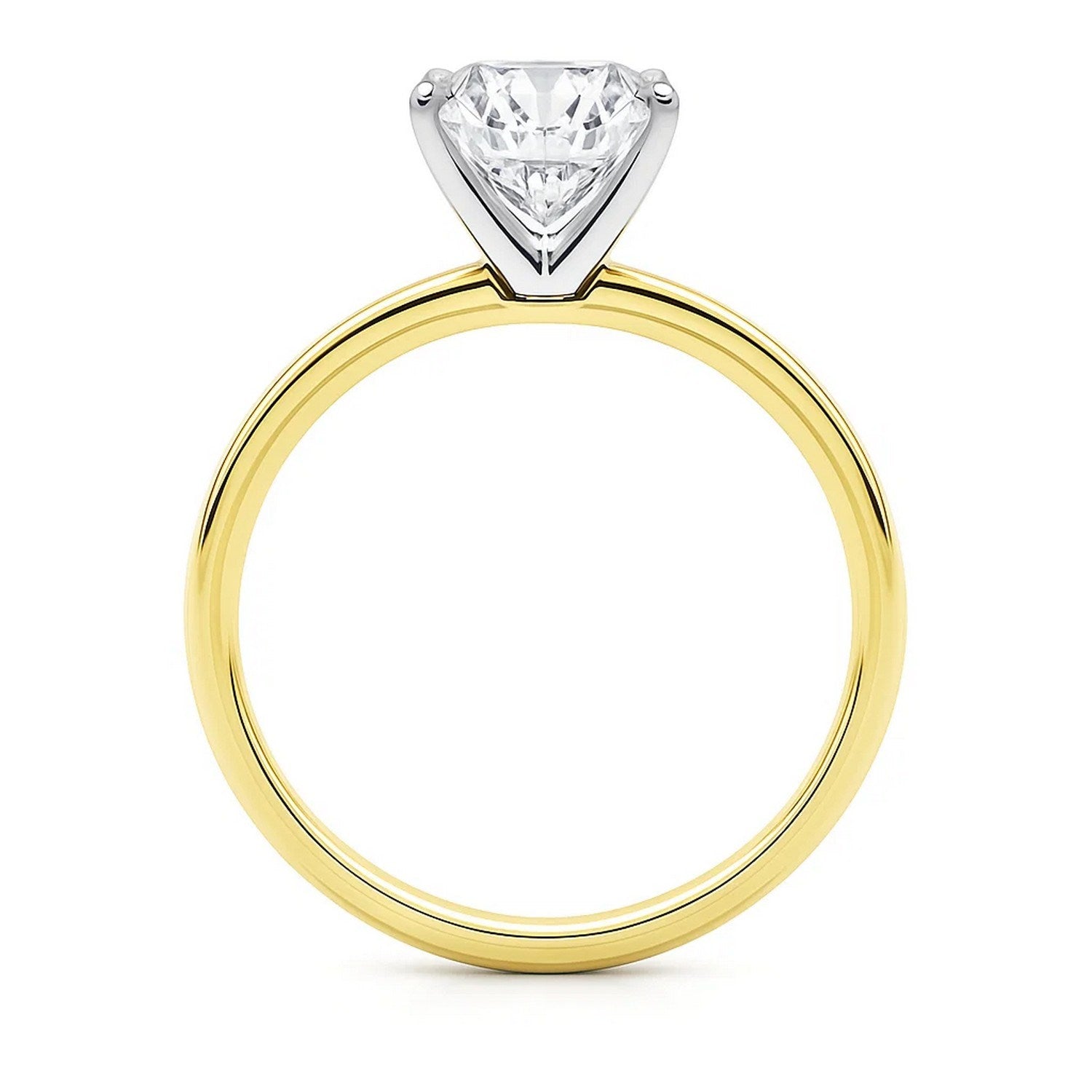 3 Carat Cushion Lab Grown Diamond Solitaire Ring in 14K Yellow Gold