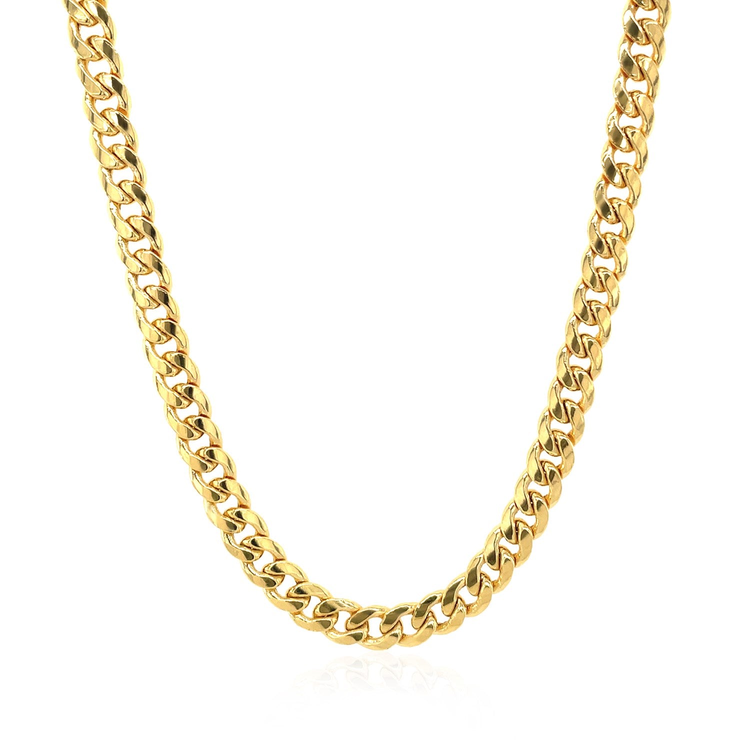 Miami Cuban Semi Solid Chain in 14K Yellow Gold