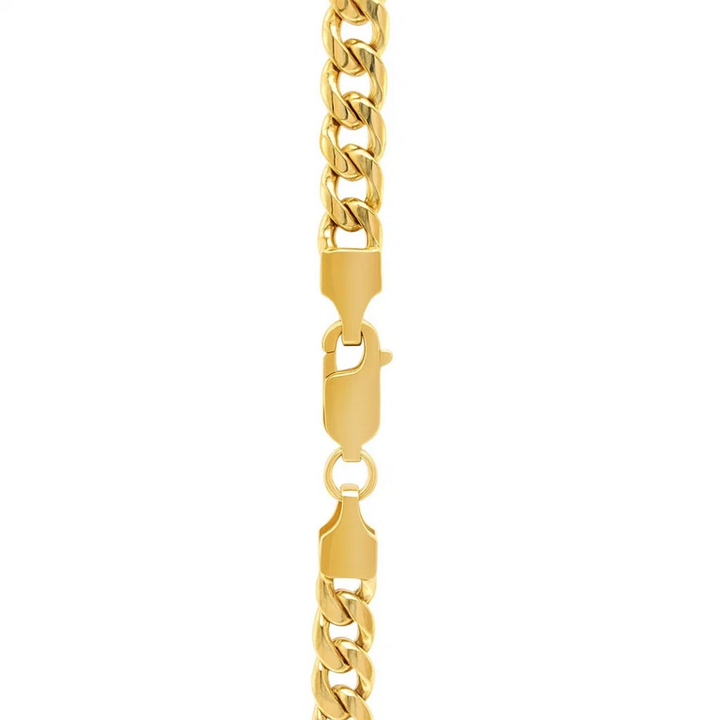 Miami Cuban Semi Solid Chain in 14K Yellow Gold
