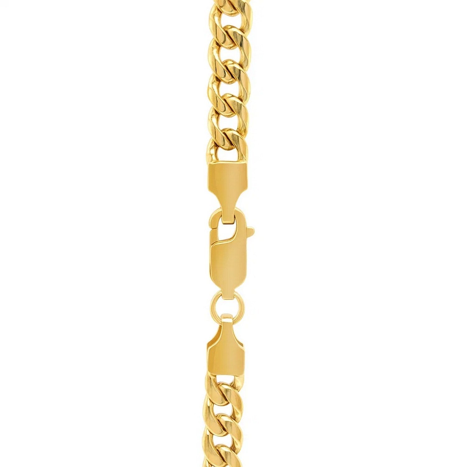 Miami Cuban Semi Solid Chain in 14K Yellow Gold