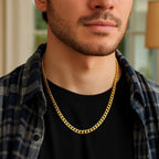 Miami Cuban Semi Solid Chain in 14K Yellow Gold