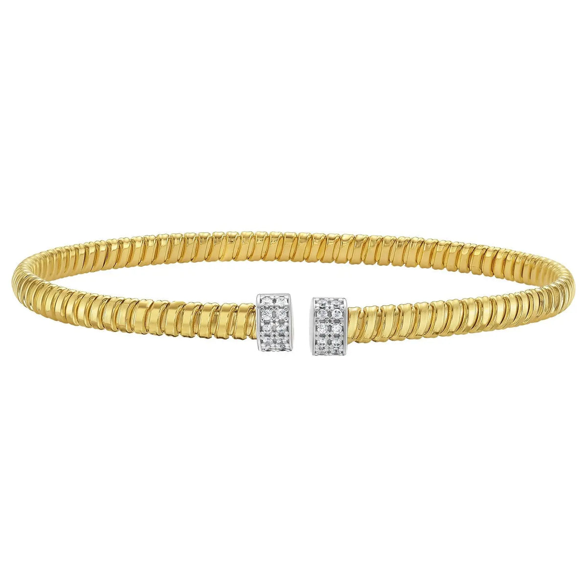 End Cap Tubogas Cuff Bangle in 14K Yellow Gold  Cuffs DEEVE