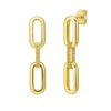 Mini Diamante Paperclip Earrings in 14K Yellow Gold