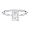 1.ct Emerald Cut Lab Grown Diamond Solitaire Ring in 14K White Gold | IGI Certified