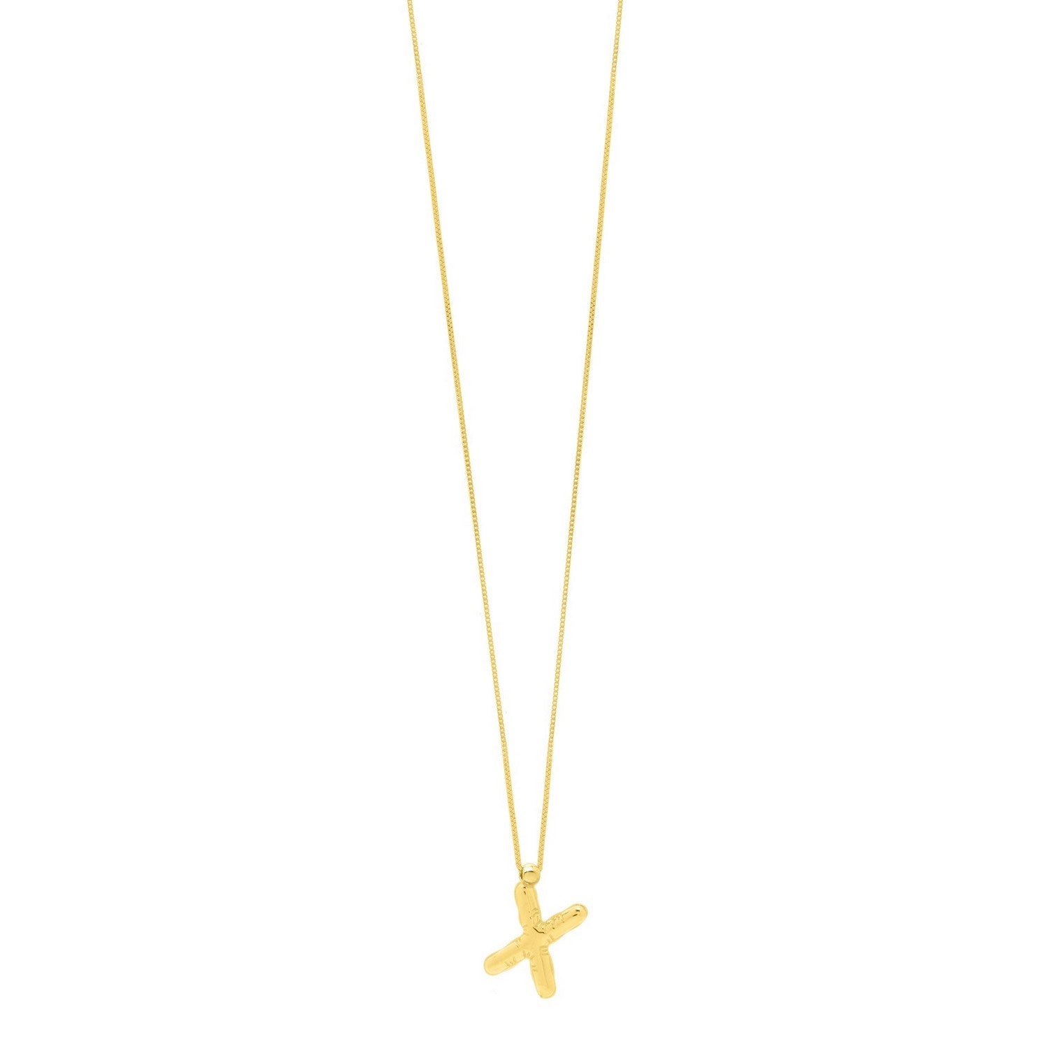 14K Yellow Gold Helium Initial X Pendant