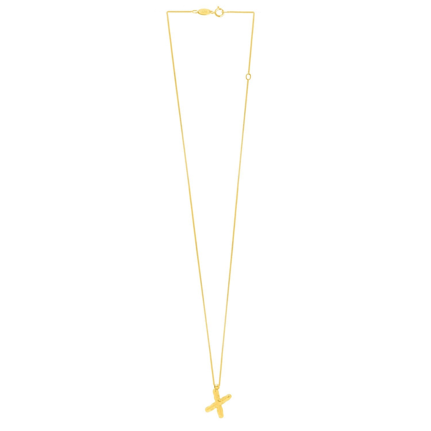 14K Yellow Gold Helium Initial X Pendant