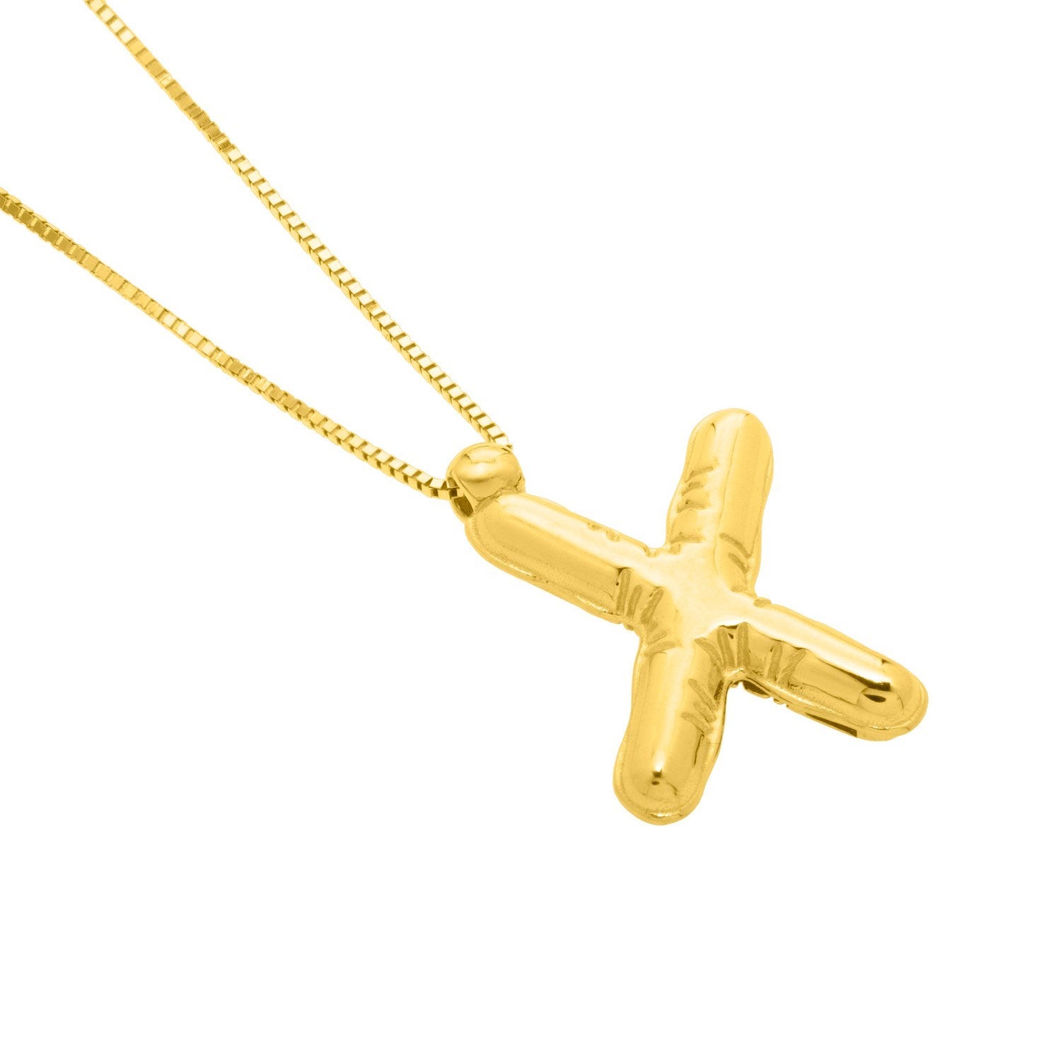 14K Yellow Gold Helium Initial X Pendant