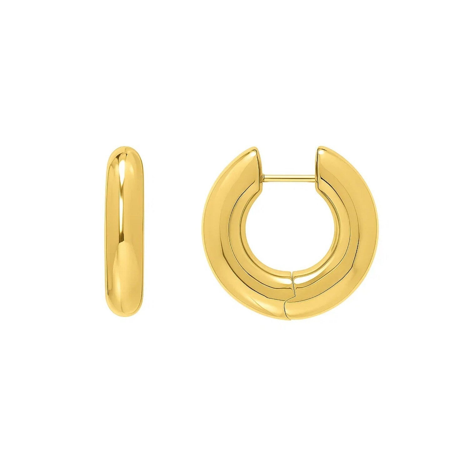 Small Puff Hoop Earrings 16mm