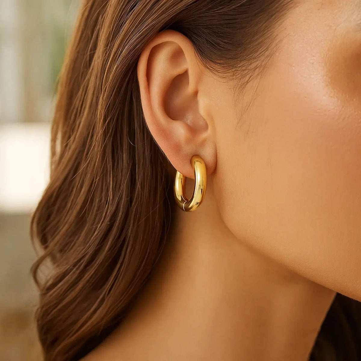 Medium Electroform Hoop Earrings | 14K Gold  Hoop Earrings DEEVE