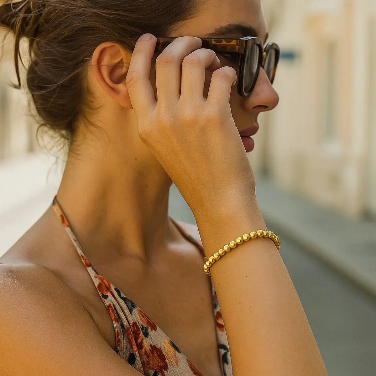 Bead Bracelet in 14K Yellow Gold  Bead Bracelets DEEVE
