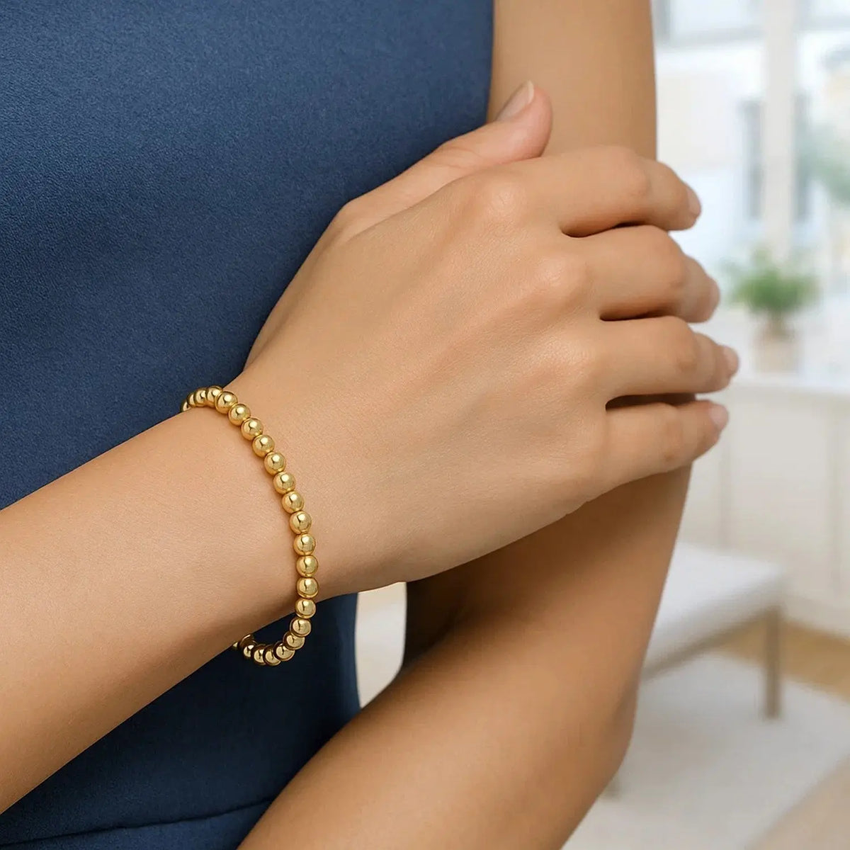 Bead Bracelet in 14K Yellow Gold  Bead Bracelets DEEVE