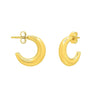 Puffy C Shaped Hoop Earrings | 14K Gold  Hoop Earrings DEEVE