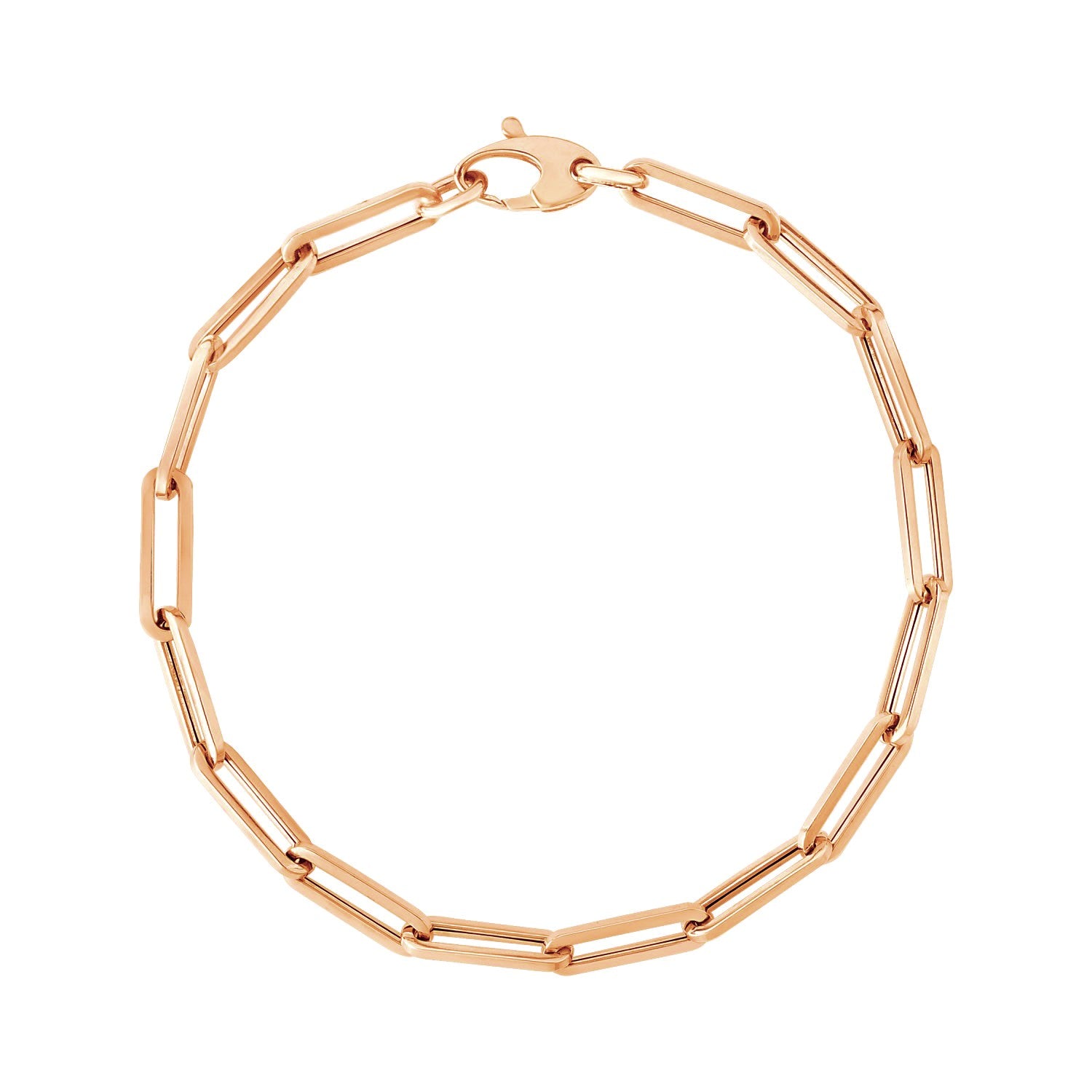 Paperclip Chain Bracelet in 14K Yellow Gold - 4.20mm