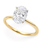 1.5 ct  solitaire engagement lab grown oval cut diamond ring in 14k yellow gold 